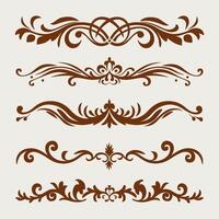 Brown color beautiful intricate design ornate elements decorative, swirls, frames, frames, borders vector