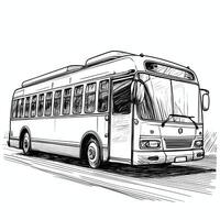 A drawing of a bus on a white background vector