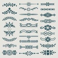 Set of vintage floral design elements, decorative elements and decorative elements vector