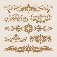 Beige color vintage intricate design ornate elements decorative, swirls, frames, frames, borders vector