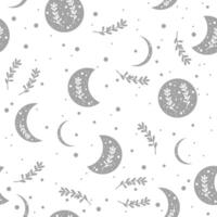 Moon seamless pattern. Illustration print for textile, paper, fabric, background. vector