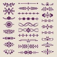 Set of decorative elements, floral design elements, decorative elements, decorative elements, decorative elements, decorative vector