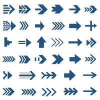 Collection of Azure arrow symbols icons on white background vector