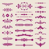 A set of decorative elements and borders vector