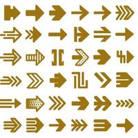 Honeydew Arrows Symbols Icons Set with Straight Lines Dotted and Zigzag Patterns vector