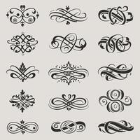 Set of vintage calligraphic design elements vector
