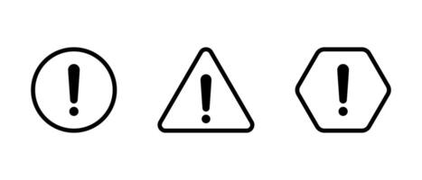 Warning sign, caution icon set in generic style vector