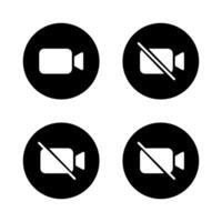 call icon set on black circle. Camera UI concept vector