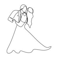 one line drawing of hugging couple minimalism. Single hand drawn continuous of man and woman in romantic moment. vector