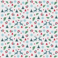 Seamless Pixel Art Festive Winter Holiday Pattern Background with Reindeer, Trees, Berries, and Snowflakes vector