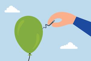 Strong economic structure, Needle bends when puncturing a durable and sturdy balloon. vector