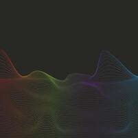 A vibrant abstract landscape with flowing, colorful lines against a dark background vector