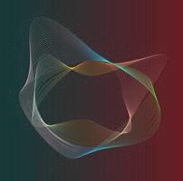 A vibrant abstract design with flowing, colorful lines forming a circular shape against a dark background. vector
