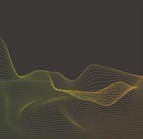A dynamic abstract landscape with flowing, colorful lines against a dark background. vector