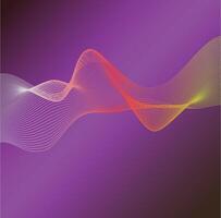 A dynamic, abstract image featuring a vibrant, flowing wave of interconnected lines in shades of orange and yellow against a deep purple gradient background. vector