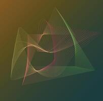 A vibrant, abstract image featuring a dynamic interplay of curved lines in various shades of green, red, and yellow against a gradient background. vector