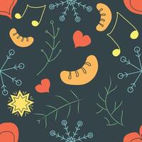 colored christmas pattern. New year background. Colored illustration with christmas icons vector