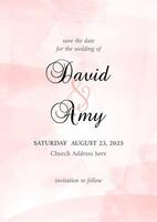 Elegant save the date design with hand painted watercolour background vector
