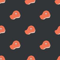 Seamless pattern of meat on a black background vector