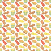 A pattern with a lot of different kinds of food vector
