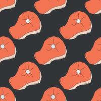 A pattern of meat on a black background vector