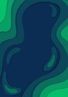 Water abstract chromatic background with curve lines in paper cut technique. vertical banner with copy space. Colorful carving art vector