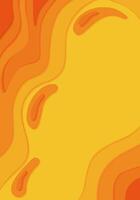 Autumn abstract chromatic background with curve lines in paper cut technique. vertical banner with copy space. Colorful carving art vector
