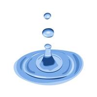 Water drops and splashes in realistic hand drawn style. Splashes of water or other liquid. Waves and drops movement. flat illustration isolated on white background vector