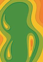 Topographic abstract chromatic background with curve lines in paper cut technique. Colorful carving art for maps. vector