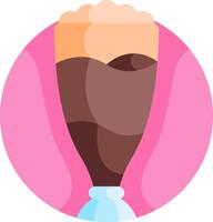 A chocolate milkshake in a glass with a pink background vector