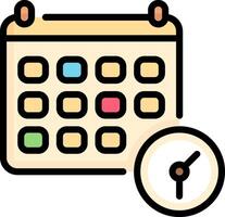 Calendar icon with clock and calendar vector