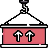 A red box with two arrows pointing up vector