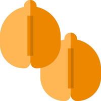 Two orange peels on a white background vector