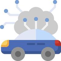 A car with a cloud and a cloud connected to it vector