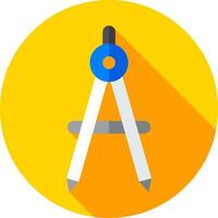 A flat icon of a compass and a ruler vector