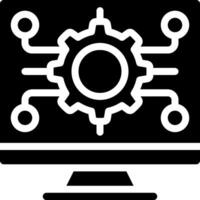 A computer monitor with gears on it vector