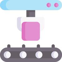 A machine with a pink and blue color vector