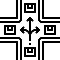 A black and white cross with arrows on it vector