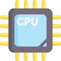 A computer processor with the word cpu on it vector