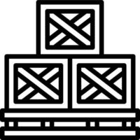 A black and white icon of a stack of boxes vector