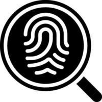A magnifying glass with a fingerprint on it vector