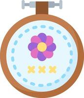 A cross stitch with a flower on it vector