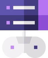 A purple and white computer with a keyboard and mouse vector
