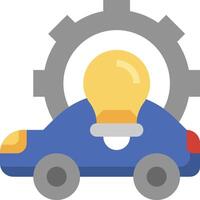 A car with a light bulb on top of it vector