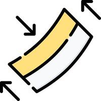 A yellow and white strip with an arrow pointing to it vector