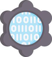 Binary code icon in a gear wheel vector