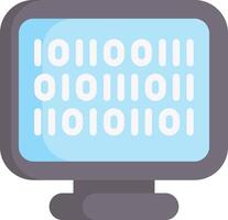 Computer monitor with binary code on it vector