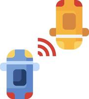 Two cars with a wifi signal and a car with a wifi signal vector