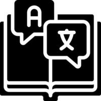 An open book with two speech bubbles vector