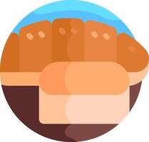 A round icon of bread and bread vector